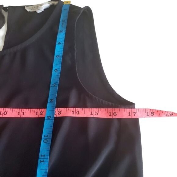 BCBGENERATION Womens Top XSmall Sheer Sleeveless Black Crop Knot Front Goth Punk - Picture 4 of 10